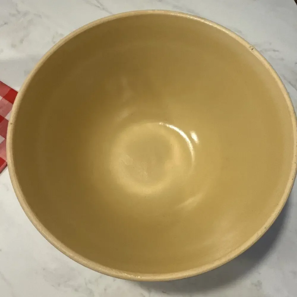 Over and Back Yellow Ware Large Mixing Bowl 10.5